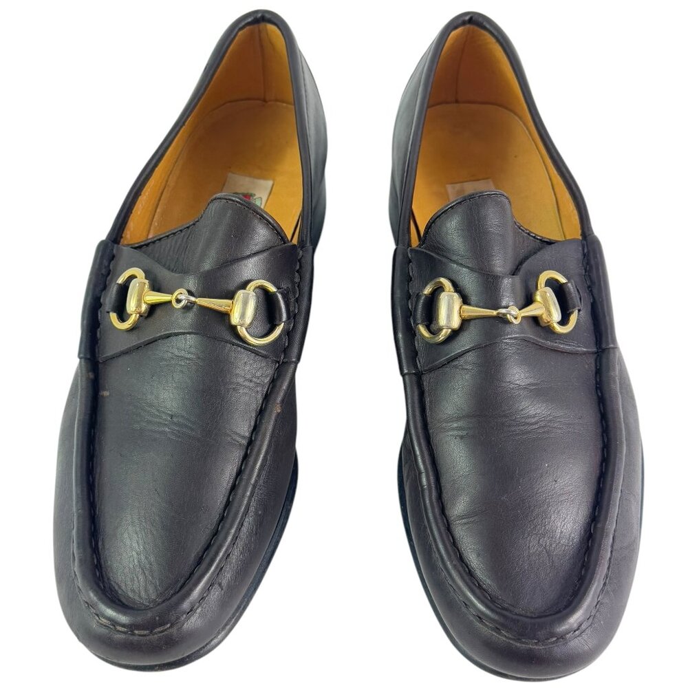 GUCCI Brown Leather Horsebit Men's Loafers Made in Italy Marked as 39M - 5.5US